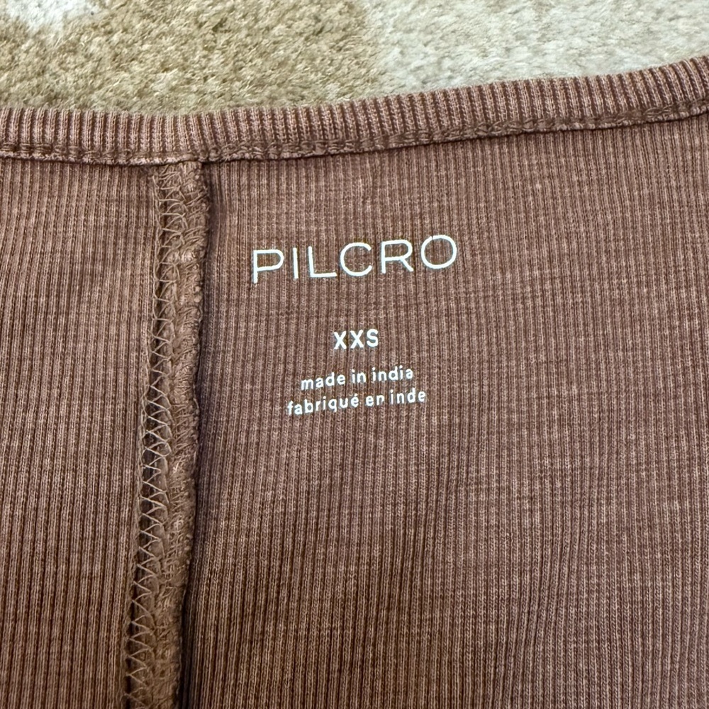 Pilcro Anthropologie brown ruched side tie tank top women’s size XXS - Picture 7 of 9
